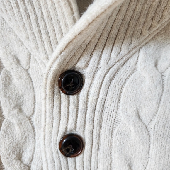 TOMMY HILFIGER Light cream preppy cotton sweater Size M - Picture 2 of 5